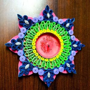 Handmade quilled candle holder